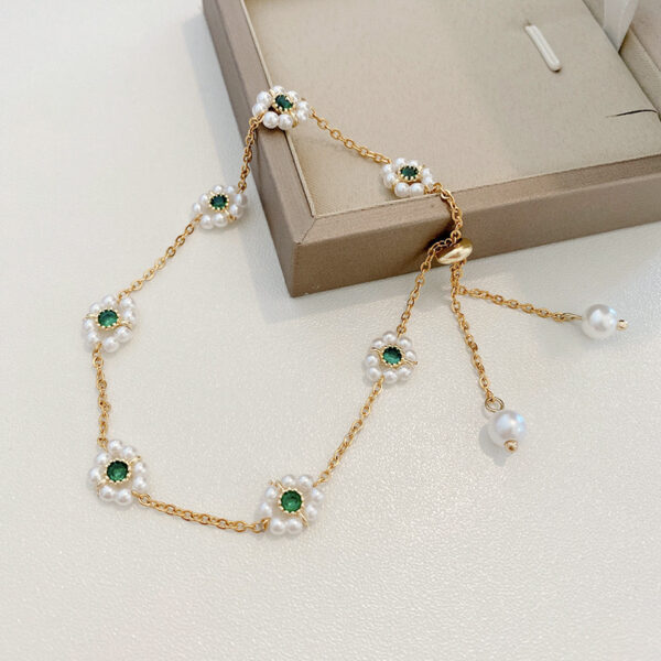 High Sense Non-mainstream Style Pearl Bracelet All-match Fashion Emerald - Image 2
