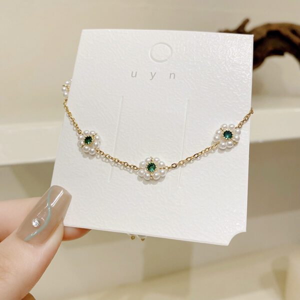 High Sense Non-mainstream Style Pearl Bracelet All-match Fashion Emerald - Image 5
